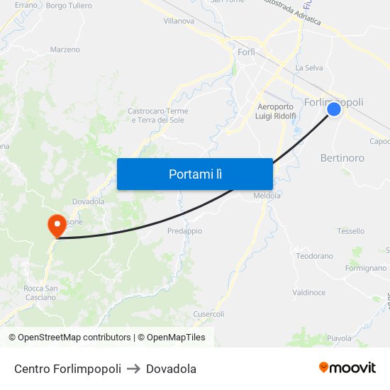 Centro Forlimpopoli to Dovadola map