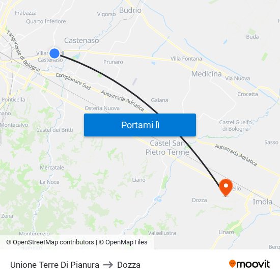 Unione Terre Di Pianura to Dozza map