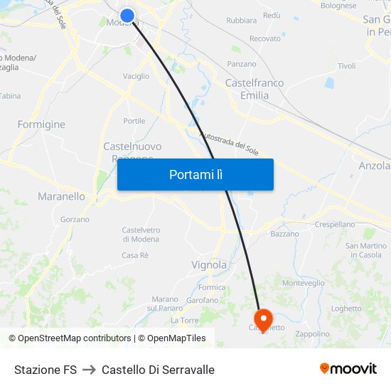 Stazione FS to Castello Di Serravalle map