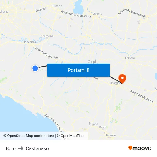 Bore to Castenaso map