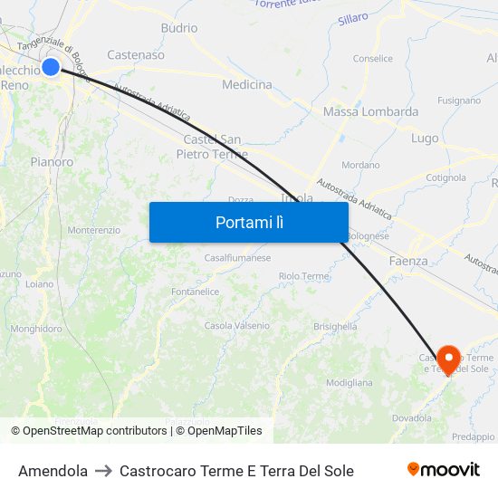 Amendola to Castrocaro Terme E Terra Del Sole map