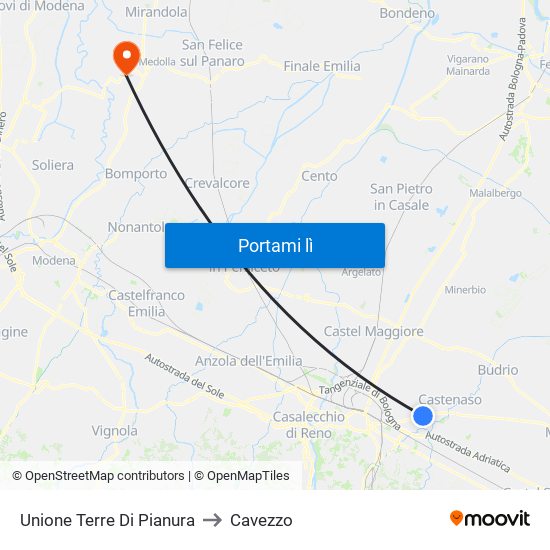Unione Terre Di Pianura to Cavezzo map