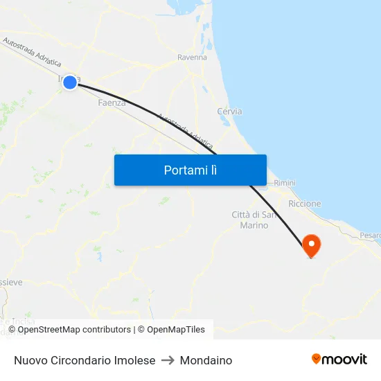 Nuovo Circondario Imolese to Mondaino map