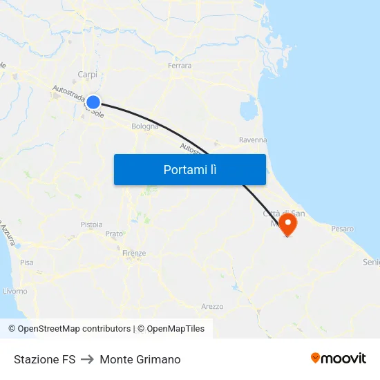 Stazione FS to Monte Grimano map