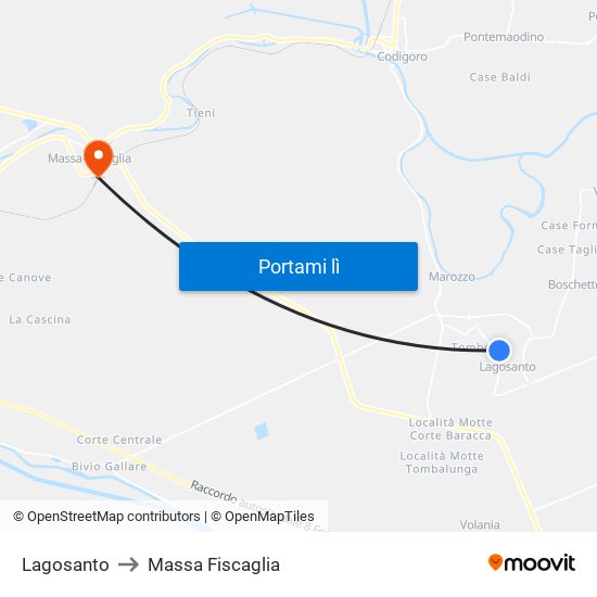 Lagosanto to Massa Fiscaglia map