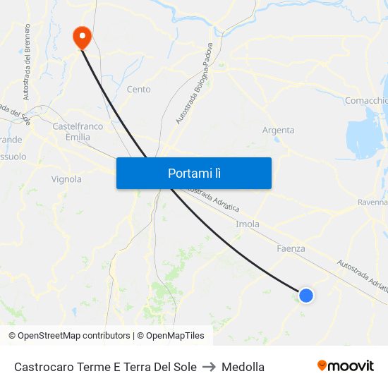Castrocaro Terme E Terra Del Sole to Medolla map