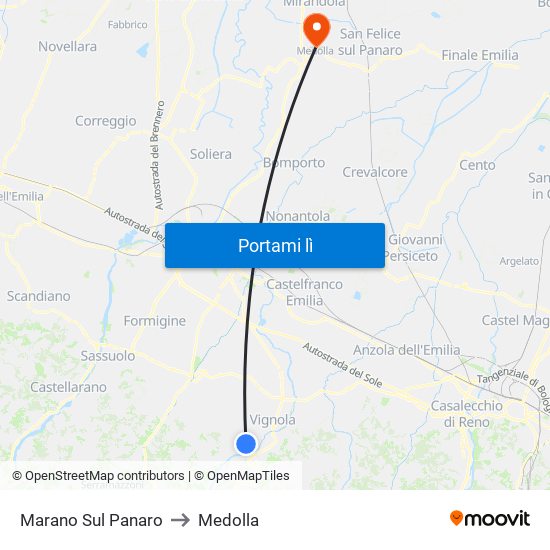 Marano Sul Panaro to Medolla map