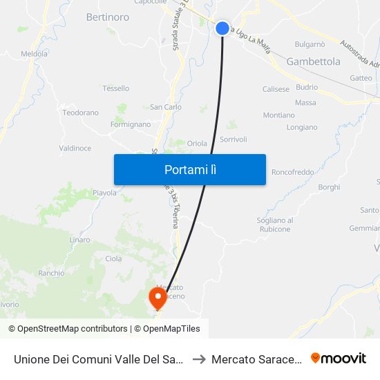 Unione Dei Comuni Valle Del Savio to Mercato Saraceno map