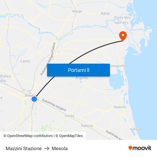 Mazzini Stazione to Mesola map