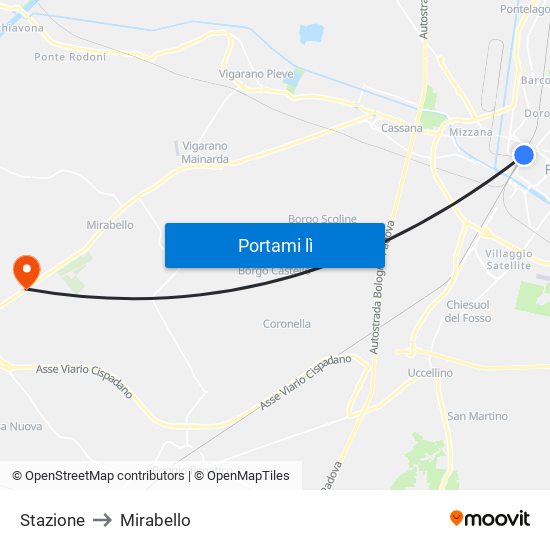 Stazione to Mirabello map