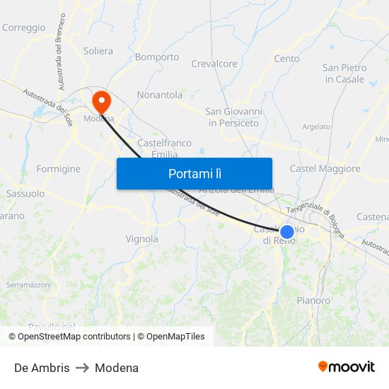 De Ambris to Modena map