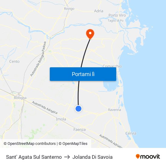 Sant' Agata Sul Santerno to Jolanda Di Savoia map