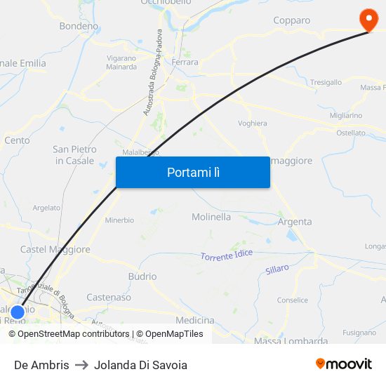 De Ambris to Jolanda Di Savoia map