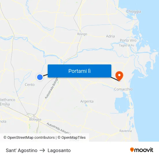 Sant' Agostino to Lagosanto map