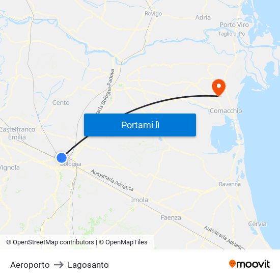 Aeroporto to Lagosanto map