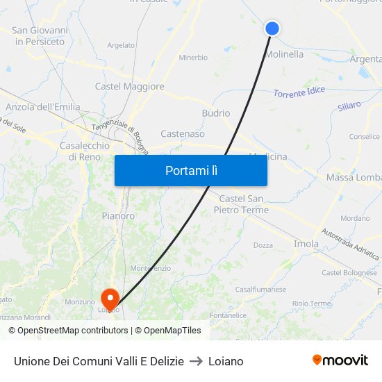 Unione Dei Comuni Valli E Delizie to Loiano map
