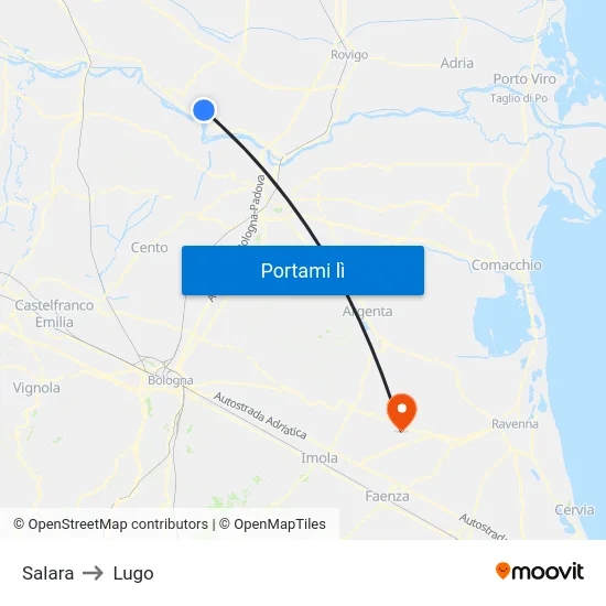 Salara to Lugo map