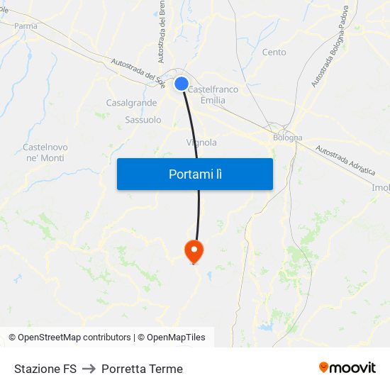 Stazione FS to Porretta Terme map