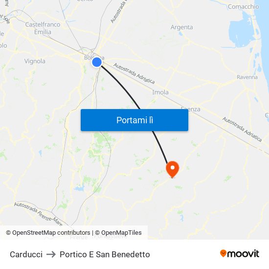 Carducci to Portico E San Benedetto map