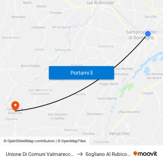 Unione Di Comuni Valmarecchia to Sogliano Al Rubicone map