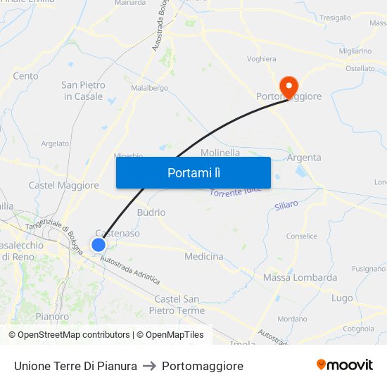 Unione Terre Di Pianura to Portomaggiore map