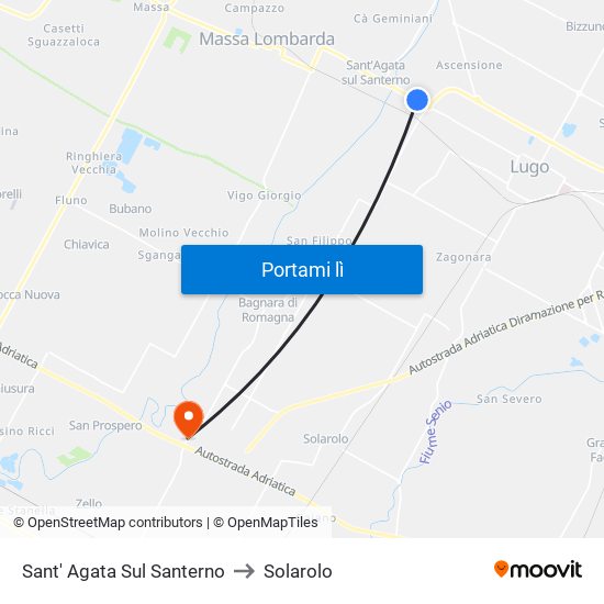 Sant' Agata Sul Santerno to Solarolo map