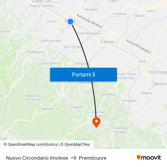 Nuovo Circondario Imolese to Premilcuore map