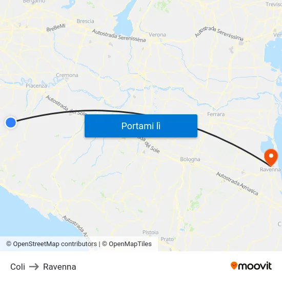 Coli to Ravenna map