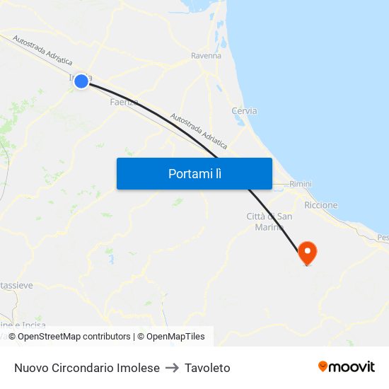 Nuovo Circondario Imolese to Tavoleto map