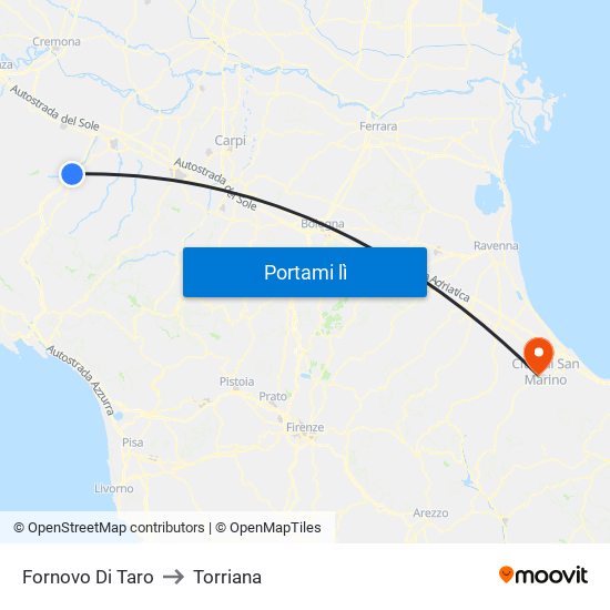 Fornovo Di Taro to Torriana map