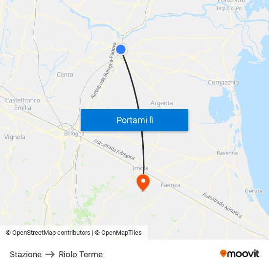 Stazione to Riolo Terme map