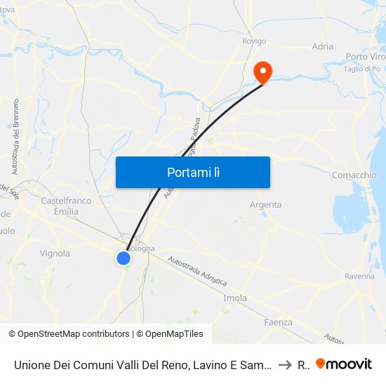 Unione Dei Comuni Valli Del Reno, Lavino E Samoggia to Ro map