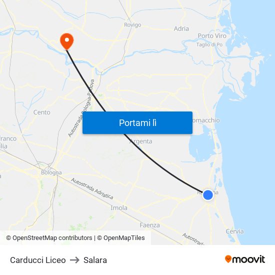 Carducci Liceo to Salara map