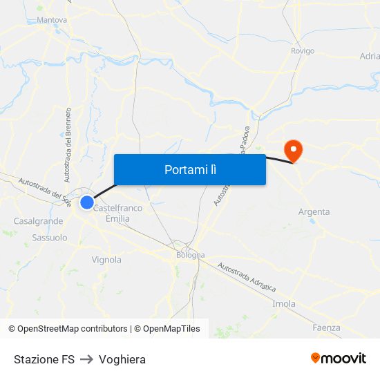 Stazione FS to Voghiera map