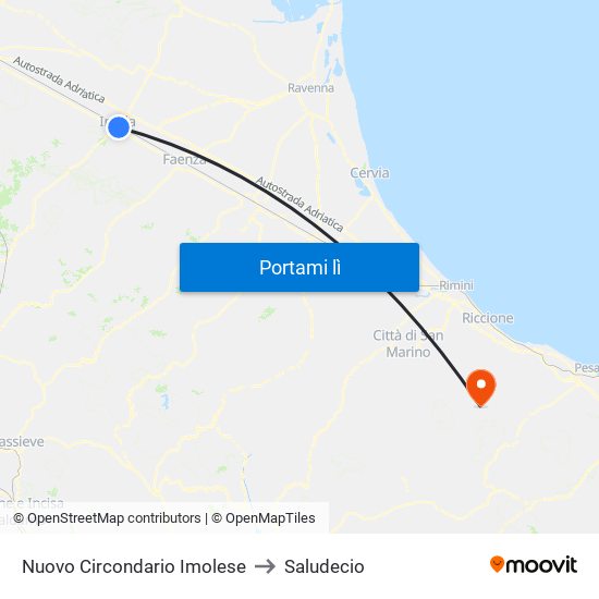 Nuovo Circondario Imolese to Saludecio map