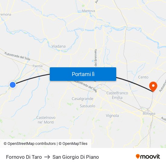 Fornovo Di Taro to San Giorgio Di Piano map