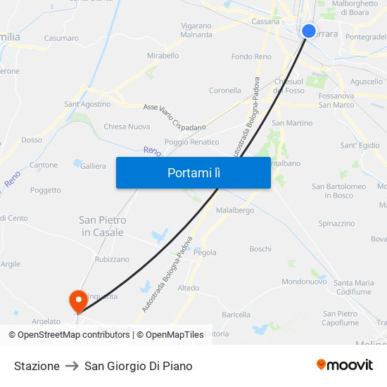 Stazione to San Giorgio Di Piano map