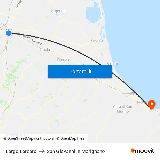 Largo Lercaro to San Giovanni In Marignano map