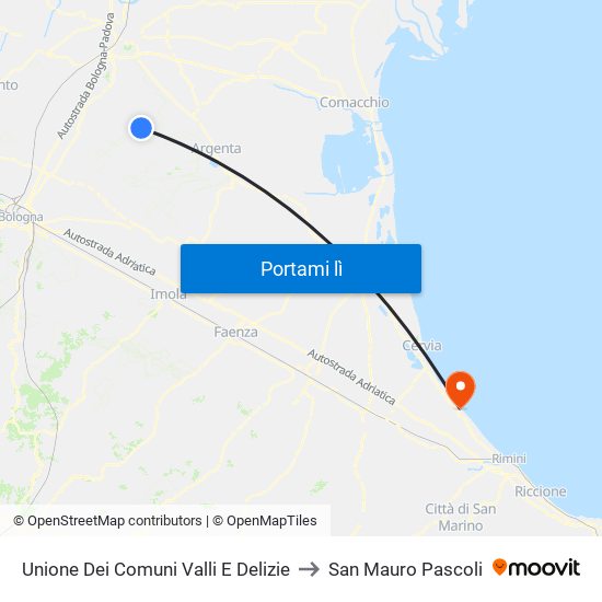 Unione Dei Comuni Valli E Delizie to San Mauro Pascoli map
