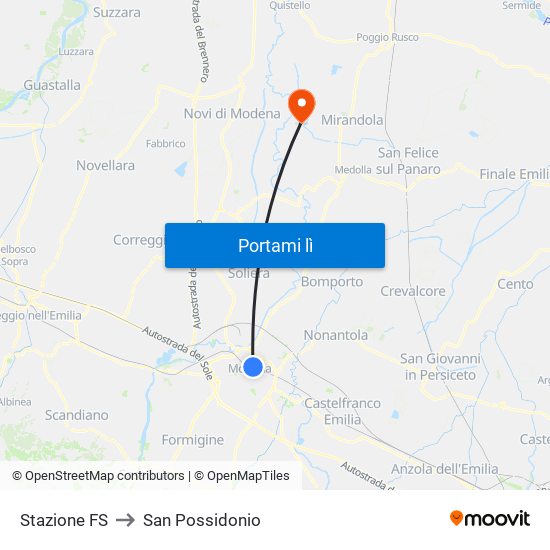 Stazione FS to San Possidonio map