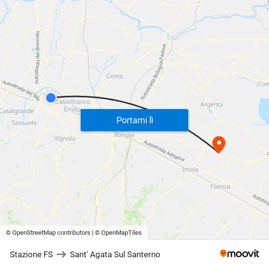 Stazione FS to Sant' Agata Sul Santerno map