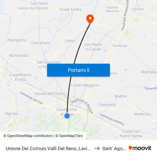 Unione Dei Comuni Valli Del Reno, Lavino E Samoggia to Sant' Agostino map