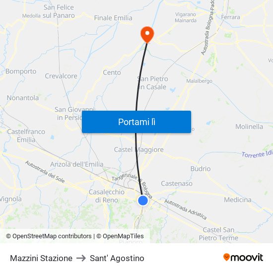 Mazzini Stazione to Sant' Agostino map