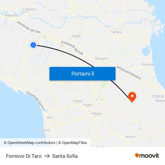 Fornovo Di Taro to Santa Sofia map