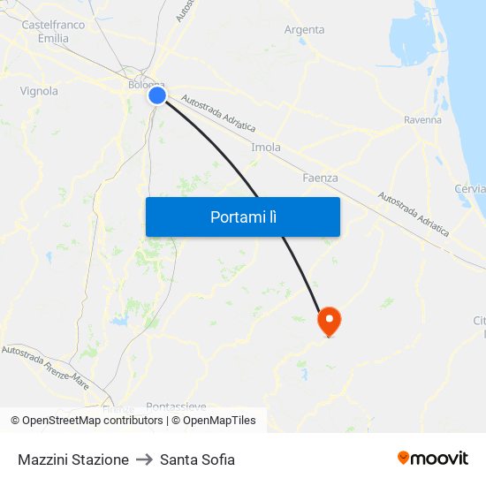 Mazzini Stazione to Santa Sofia map