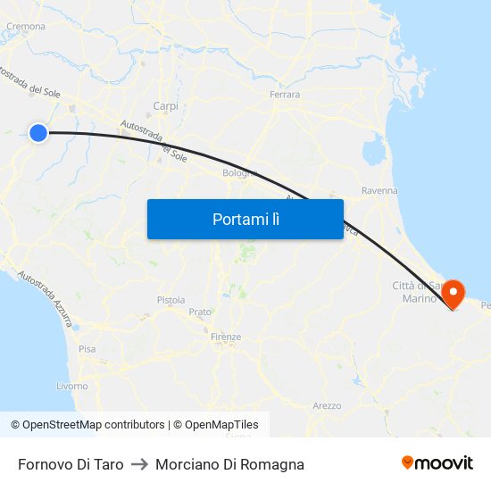 Fornovo Di Taro to Morciano Di Romagna map