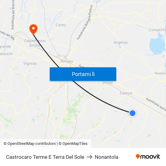 Castrocaro Terme E Terra Del Sole to Nonantola map