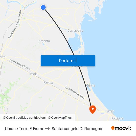Unione Terre E Fiumi to Santarcangelo Di Romagna map