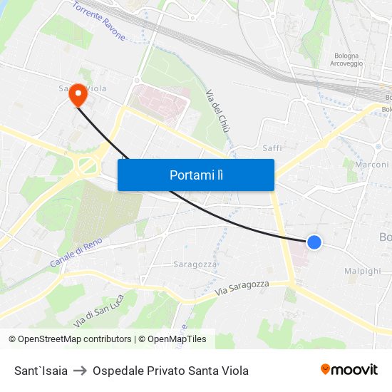 Sant`Isaia to Ospedale Privato Santa Viola map