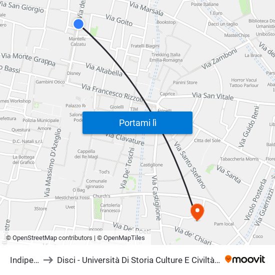 Indipendenza to Disci - Università Di Storia Culture E Civiltà Antiche, Sezione Di Archeologia. map